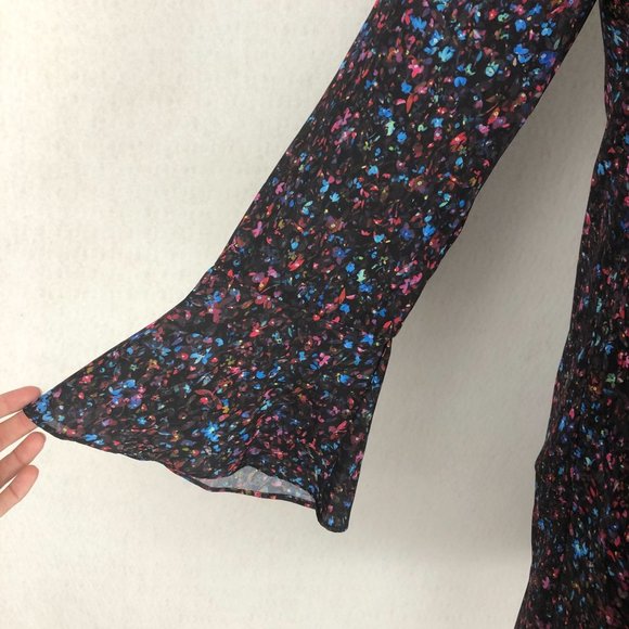 Parker NWT $398 Women's Medium Long Sleeve Ruffle Mini Ditsy Floral Shirt Dress - Picture 7 of 12